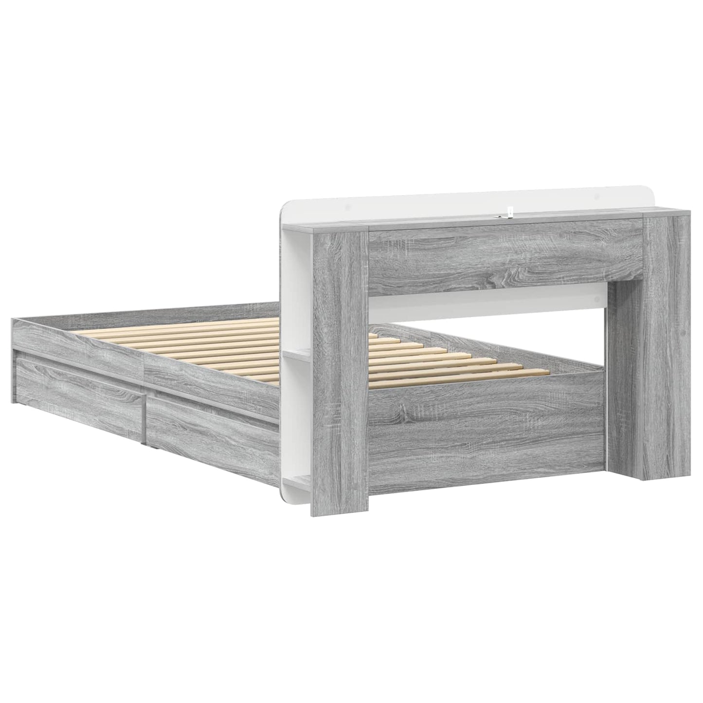 Telaio del letto con storage Sonoma grigio 90 x 200 cm | homemem39