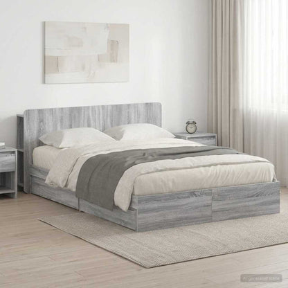 Telaio del letto con storage Sonoma grigio 140 x 200 cm | homemem39