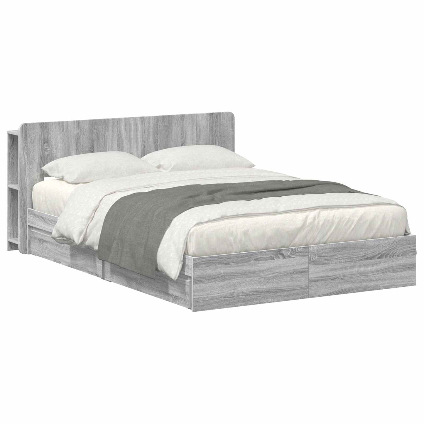 Telaio del letto con storage Sonoma grigio 140 x 200 cm | homemem39