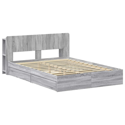 Telaio del letto con storage Sonoma grigio 140 x 200 cm | homemem39
