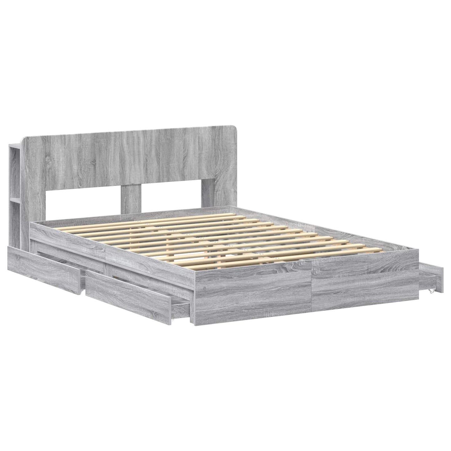 Telaio del letto con storage Sonoma grigio 140 x 200 cm | homemem39