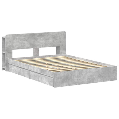Telaio del letto con storage Grigio Cemento 150 x 200 cm | homemem39