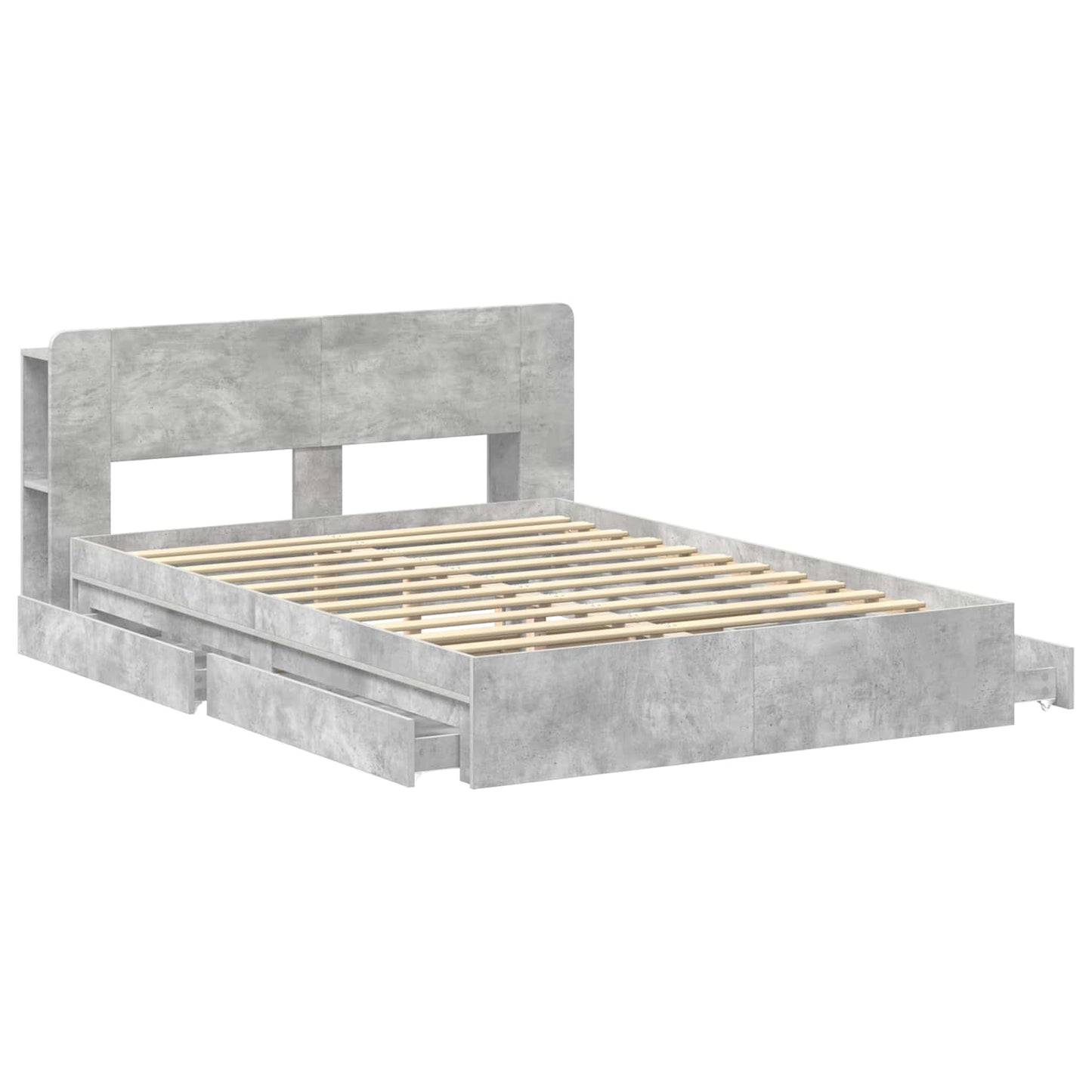 Telaio del letto con storage Grigio Cemento 150 x 200 cm | homemem39