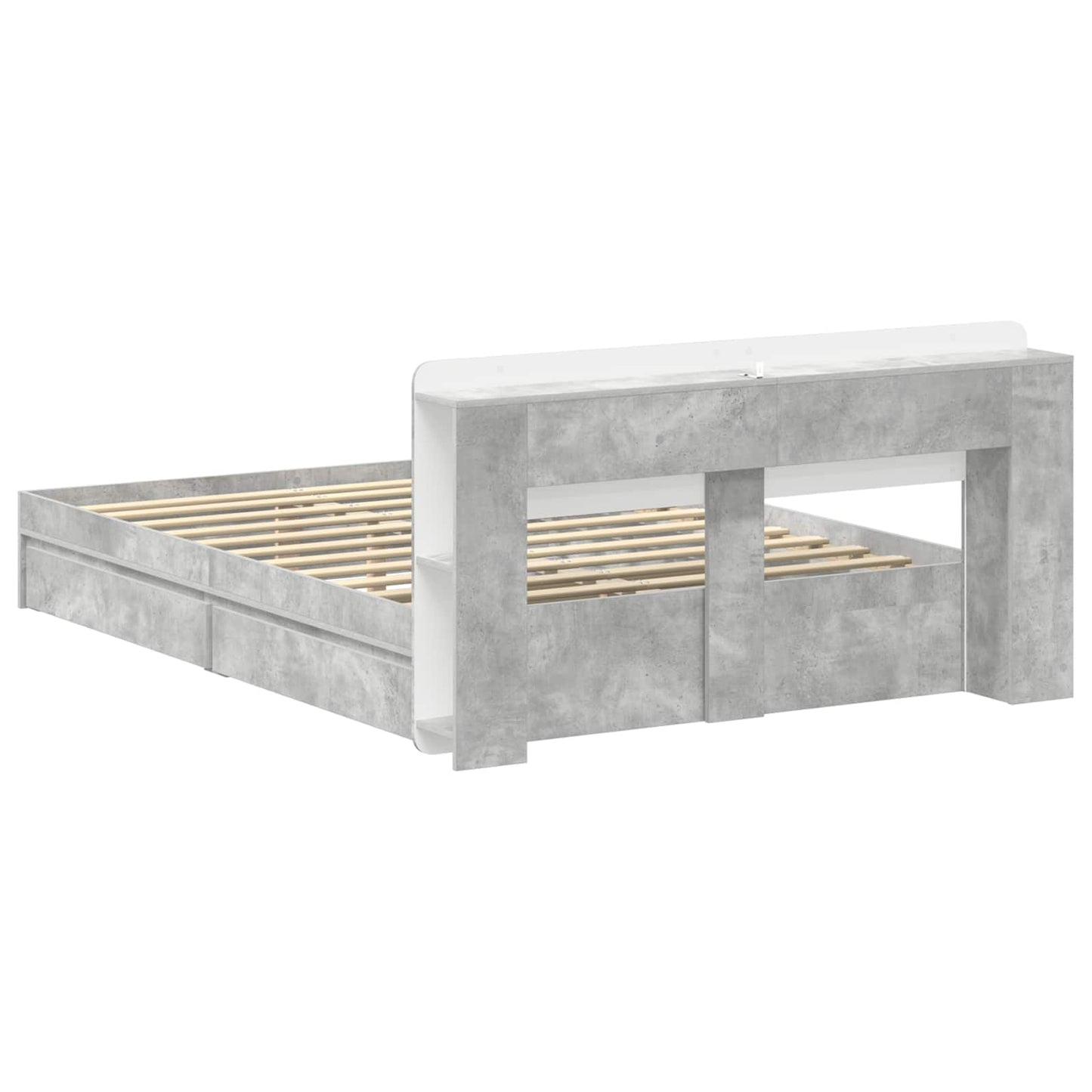 Telaio del letto con storage Grigio Cemento 150 x 200 cm | homemem39