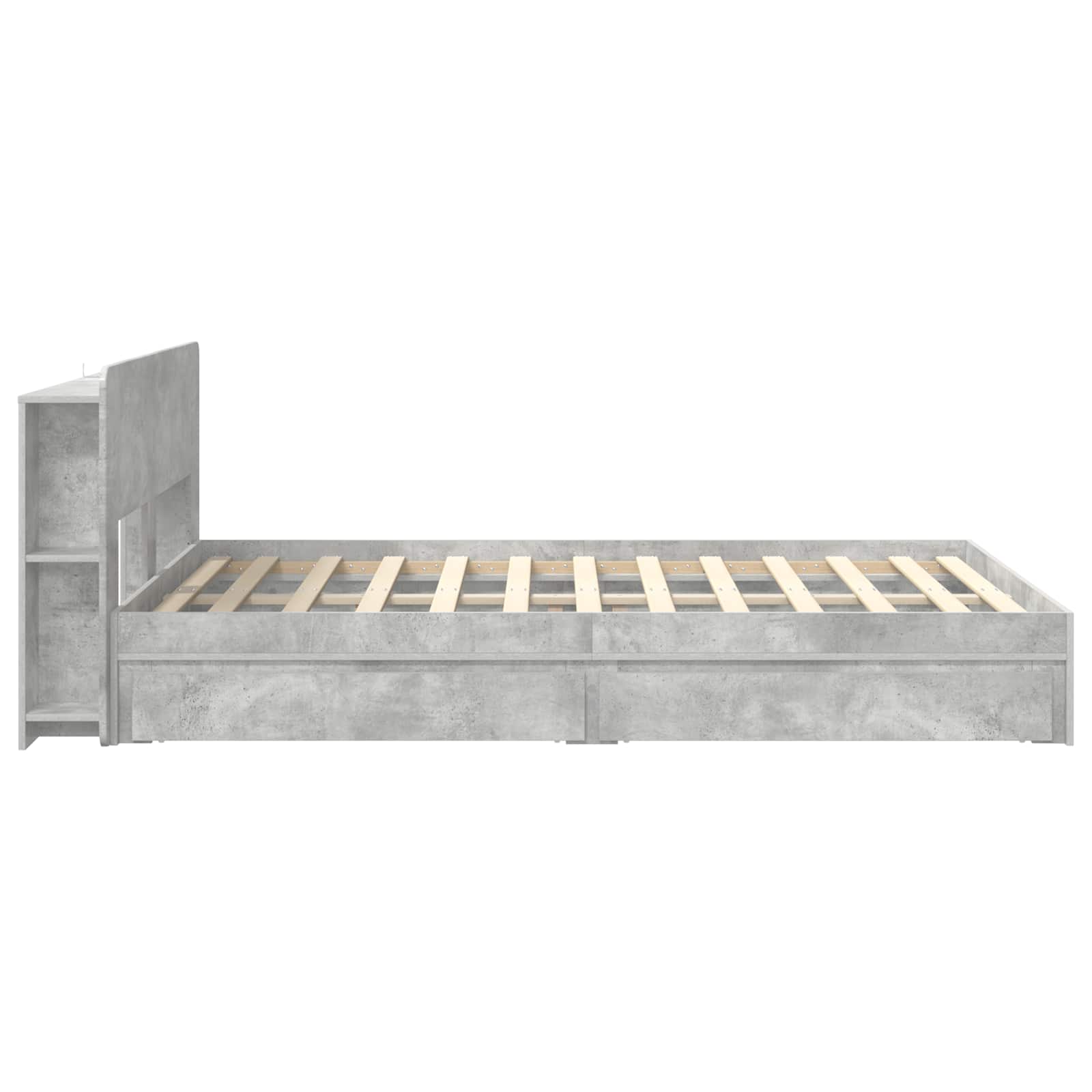 Telaio del letto con storage Grigio Cemento 150 x 200 cm | homemem39