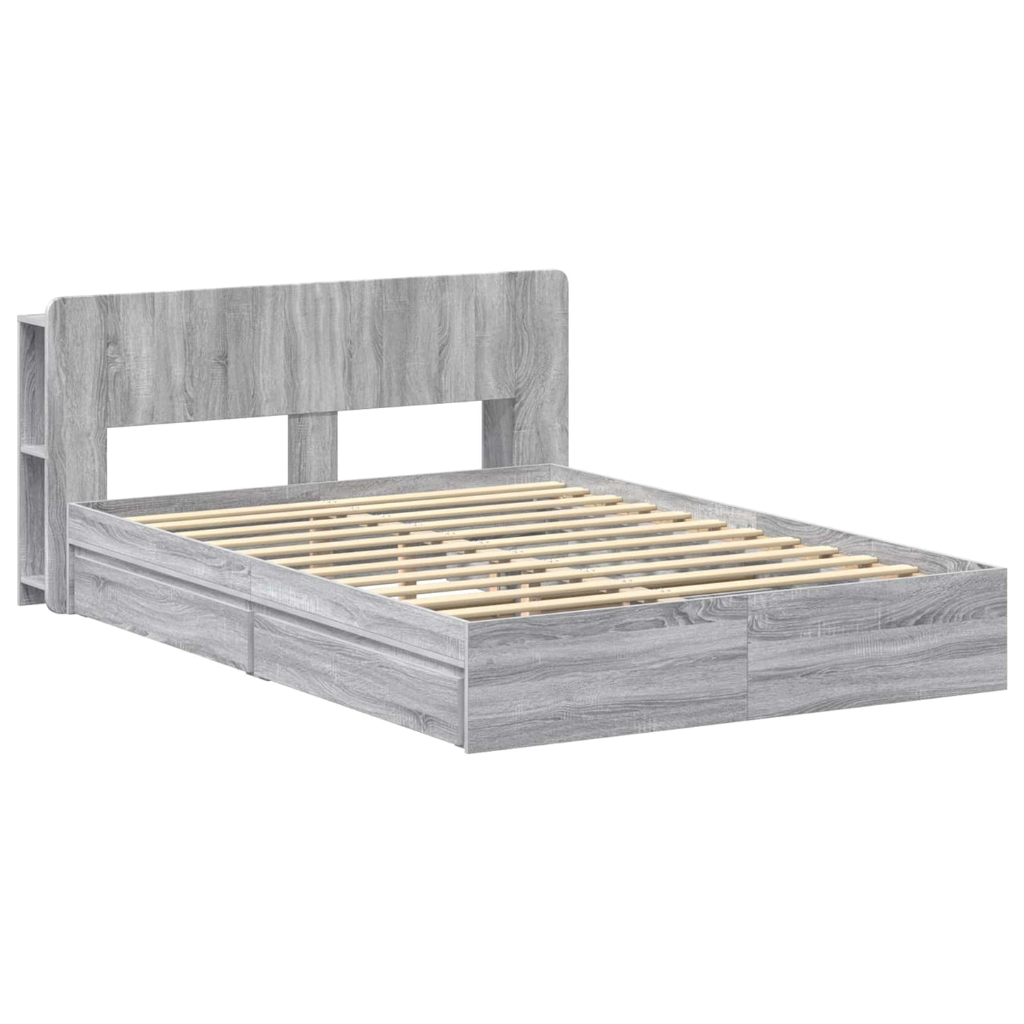 Telaio del letto con storage Sonoma grigio 150 x 200 cm | homemem39