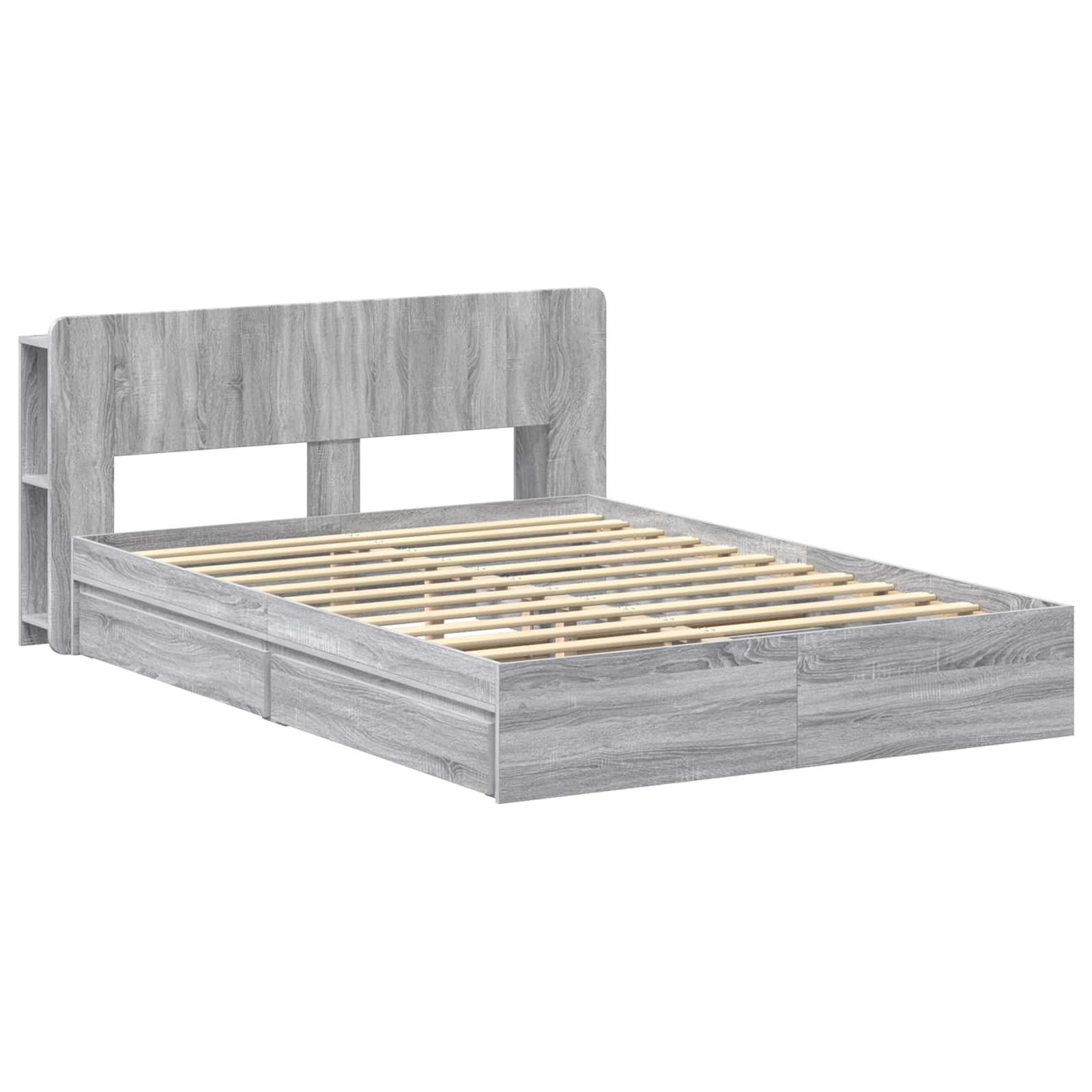 Telaio del letto con storage Sonoma grigio 150 x 200 cm | homemem39