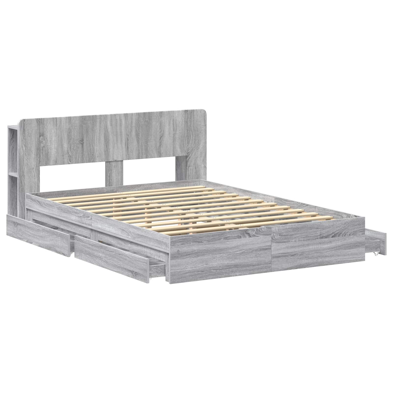 Telaio del letto con storage Sonoma grigio 150 x 200 cm | homemem39