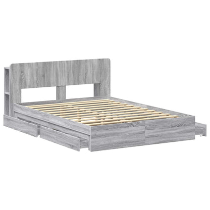 Telaio del letto con storage Sonoma grigio 150 x 200 cm | homemem39