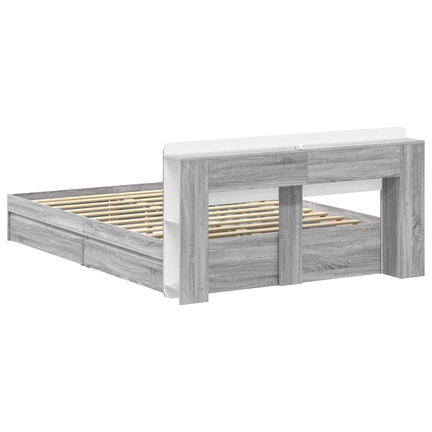 Telaio del letto con storage Sonoma grigio 150 x 200 cm | homemem39