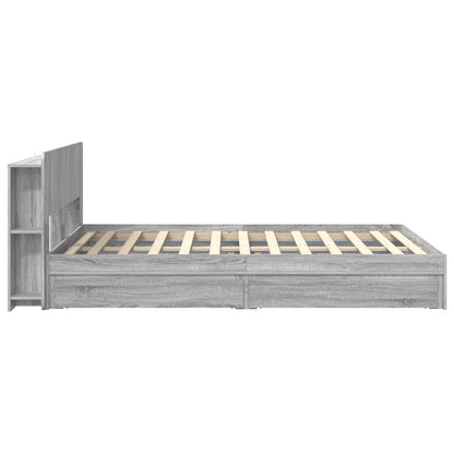 Telaio del letto con storage Sonoma grigio 150 x 200 cm | homemem39