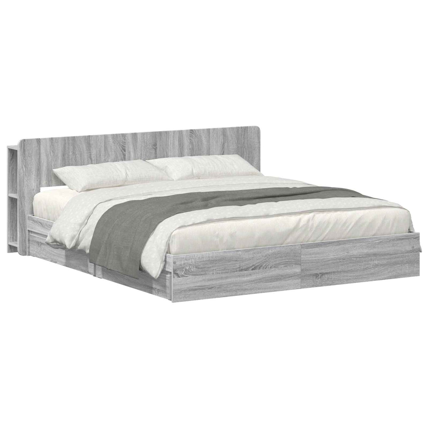Telaio del letto con storage Sonoma grigio 180 x 200 cm | homemem39