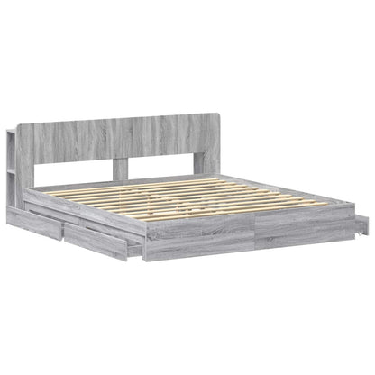 Telaio del letto con storage Sonoma grigio 180 x 200 cm | homemem39