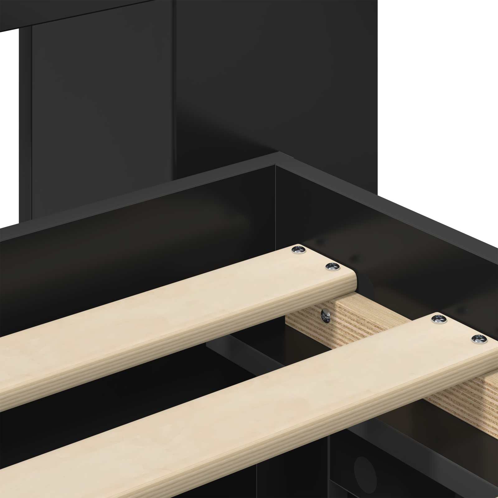 Telaio del letto con storage con cassetto Nero 200 x 200 cm | homemem39