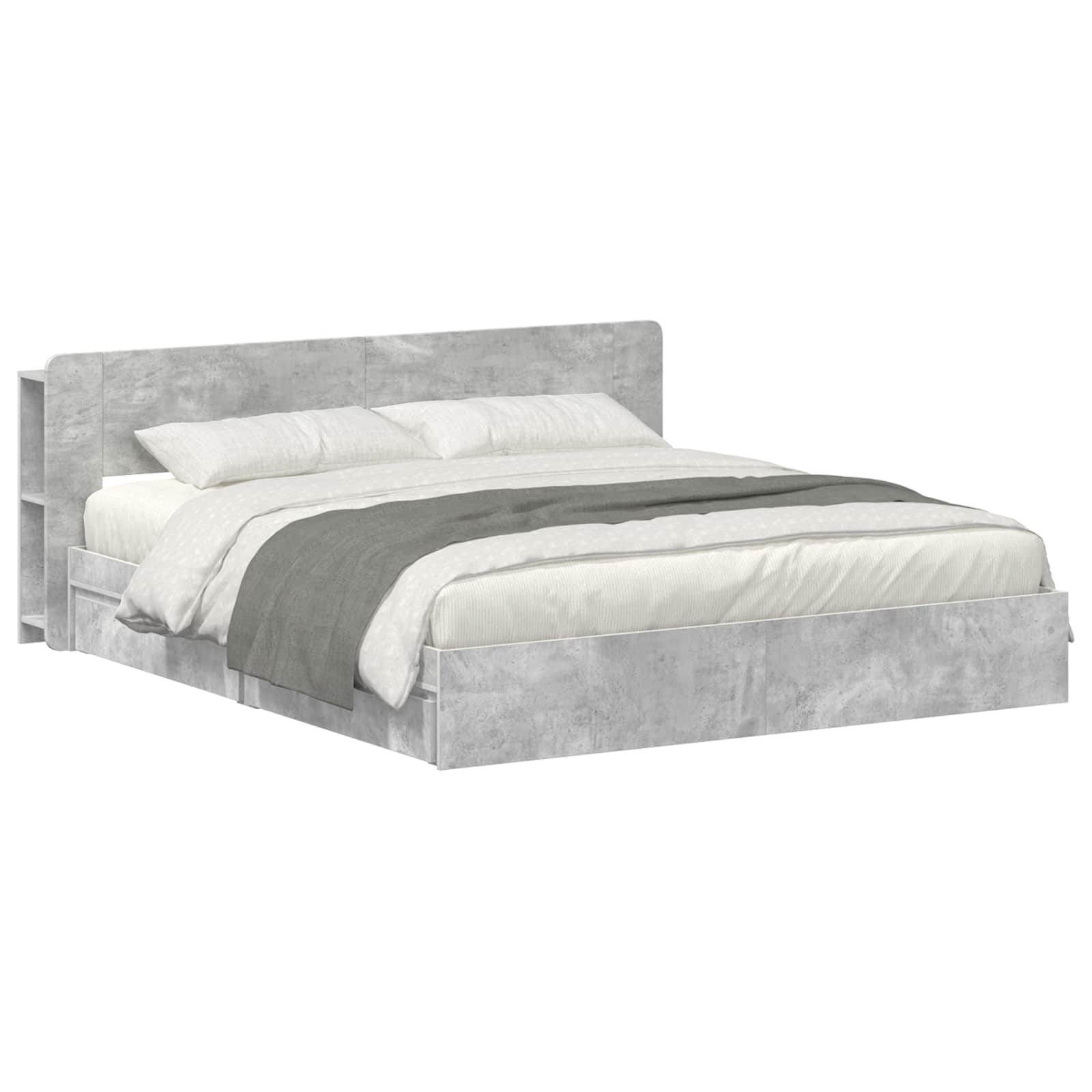 Telaio del letto con storage Grigio Cemento 200 x 200 cm | homemem39