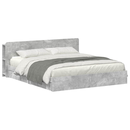 Telaio del letto con storage Grigio Cemento 200 x 200 cm | homemem39