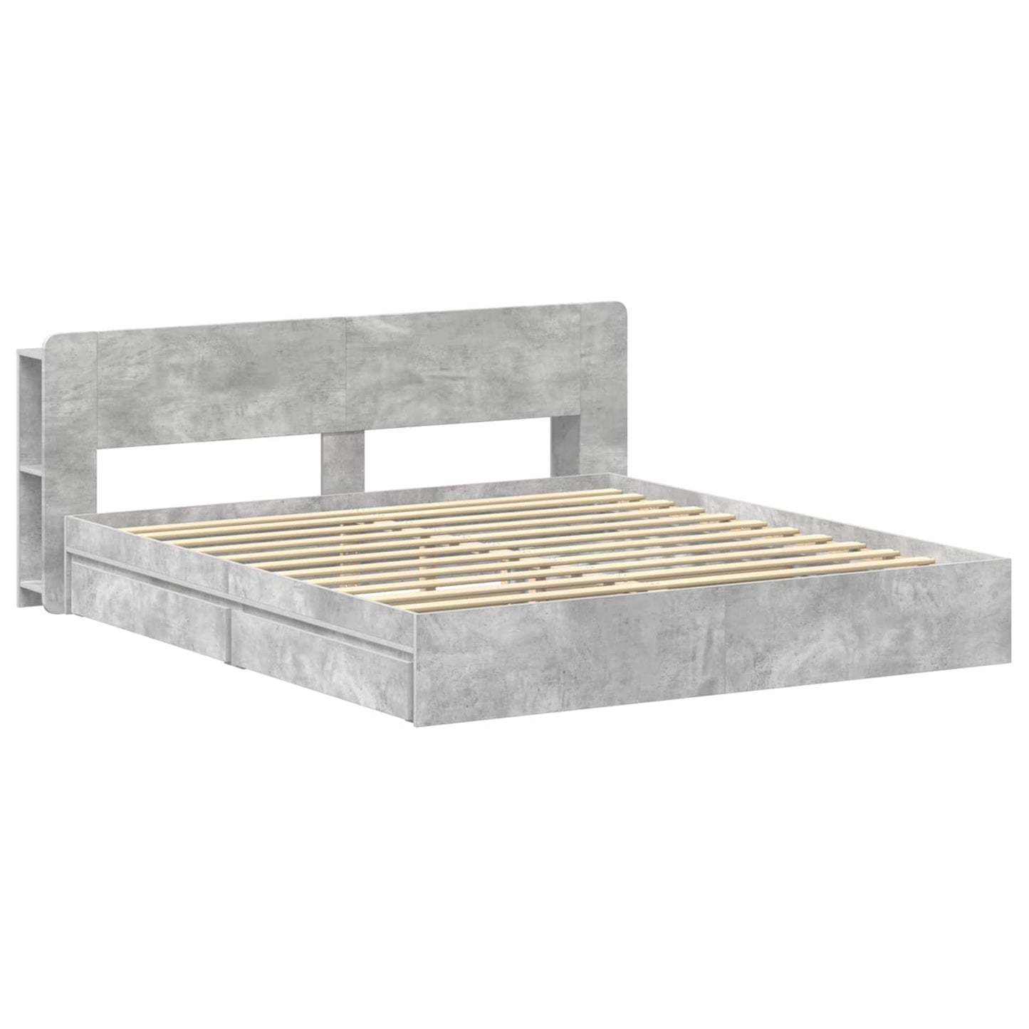 Telaio del letto con storage Grigio Cemento 200 x 200 cm | homemem39