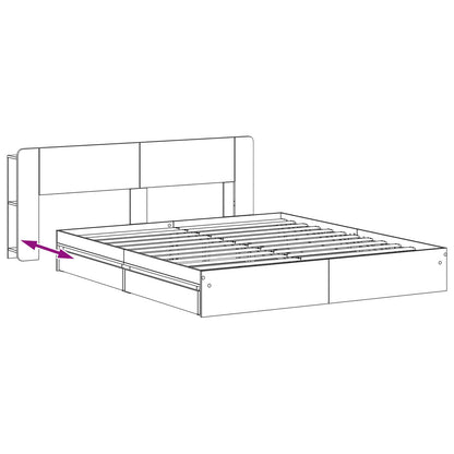 Telaio del letto con storage Grigio Cemento 200 x 200 cm | homemem39