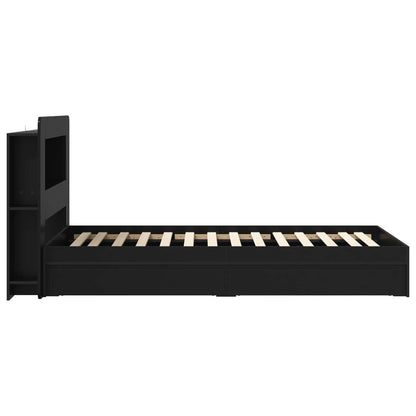 Telaio del letto con storage con cassetto Nero 75 x 190 cm | homemem39