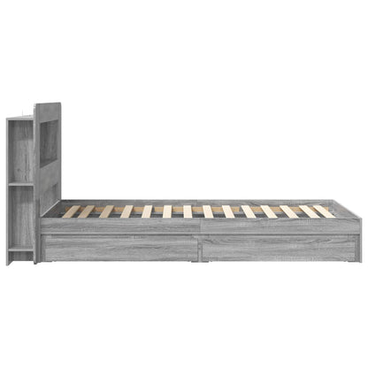 Telaio del letto con storage Sonoma grigio 75 x 190 cm | homemem39