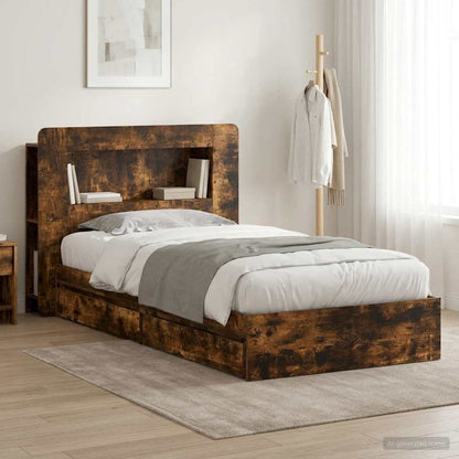 Telaio del letto con storage Rovere Fumo 75 x 190 cm | homemem39