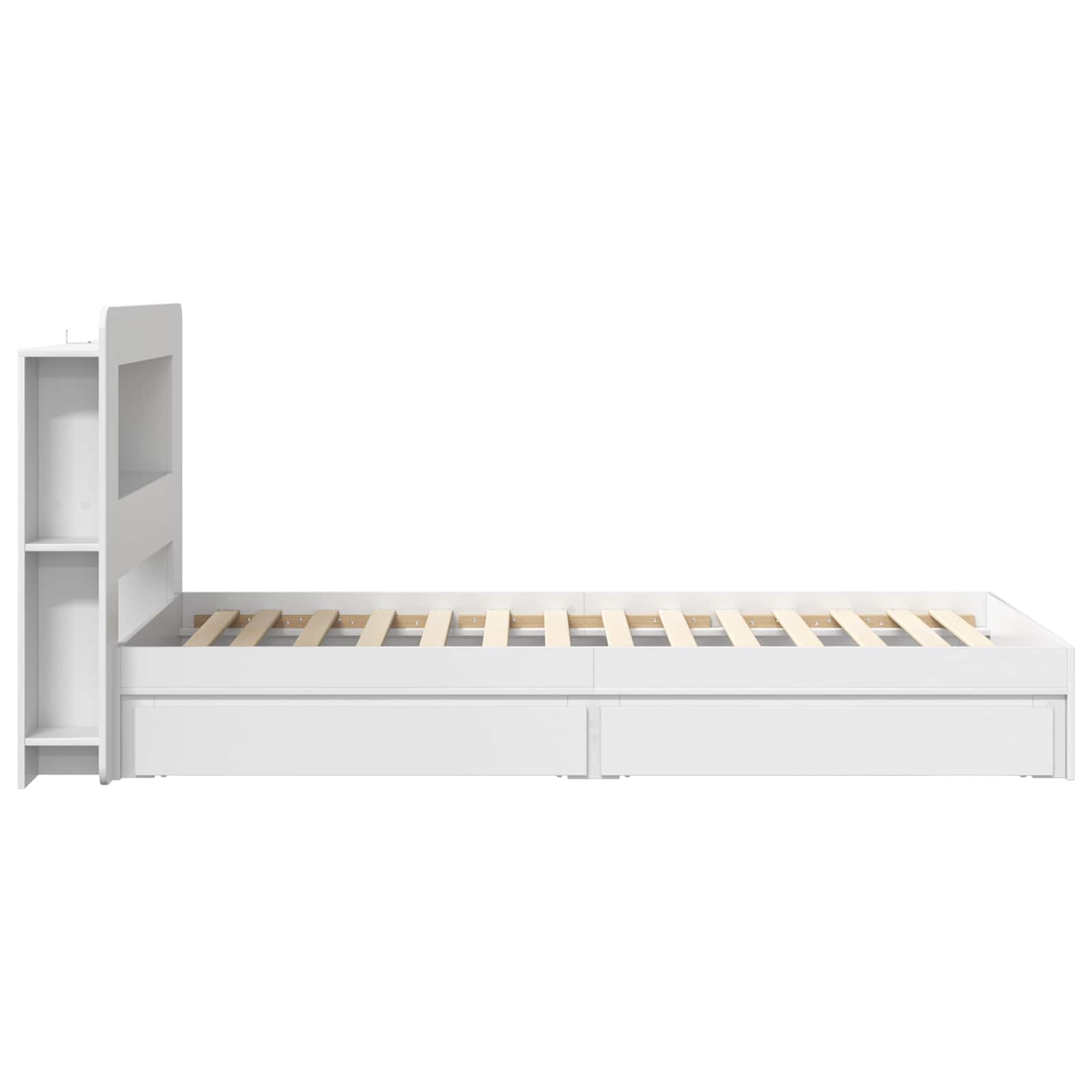 Telaio del letto con storage con cassetto Bianco 75 x 190 cm | homemem39