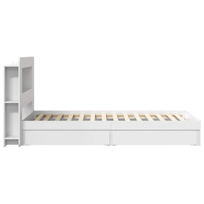 Telaio del letto con storage con cassetto Bianco 75 x 190 cm | homemem39