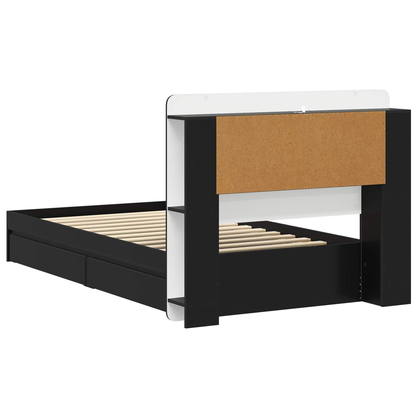 Telaio del letto con storage con cassetto Nero 90 x 190 cm | homemem39