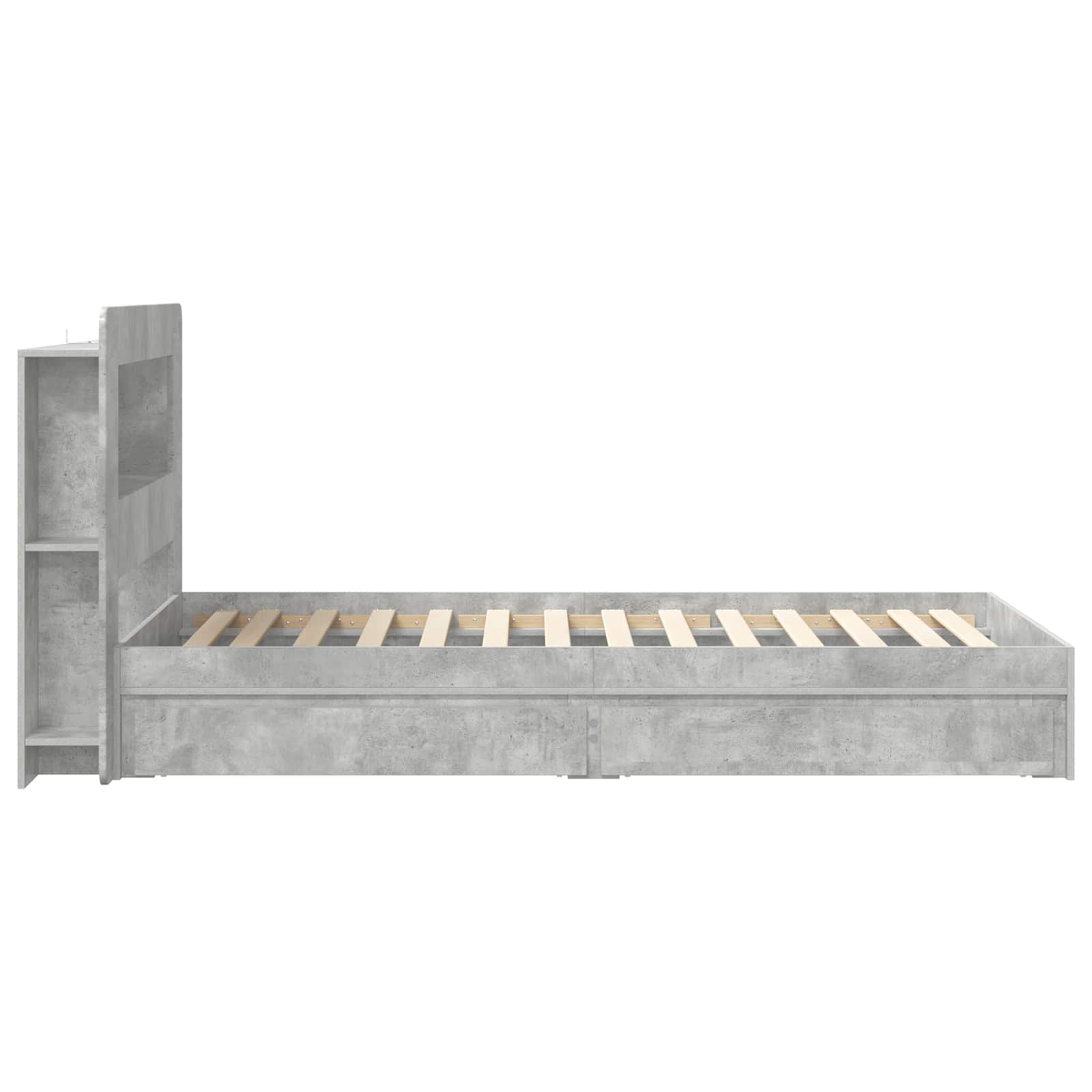 Telaio del letto con storage Grigio Cemento 90 x 190 cm | homemem39