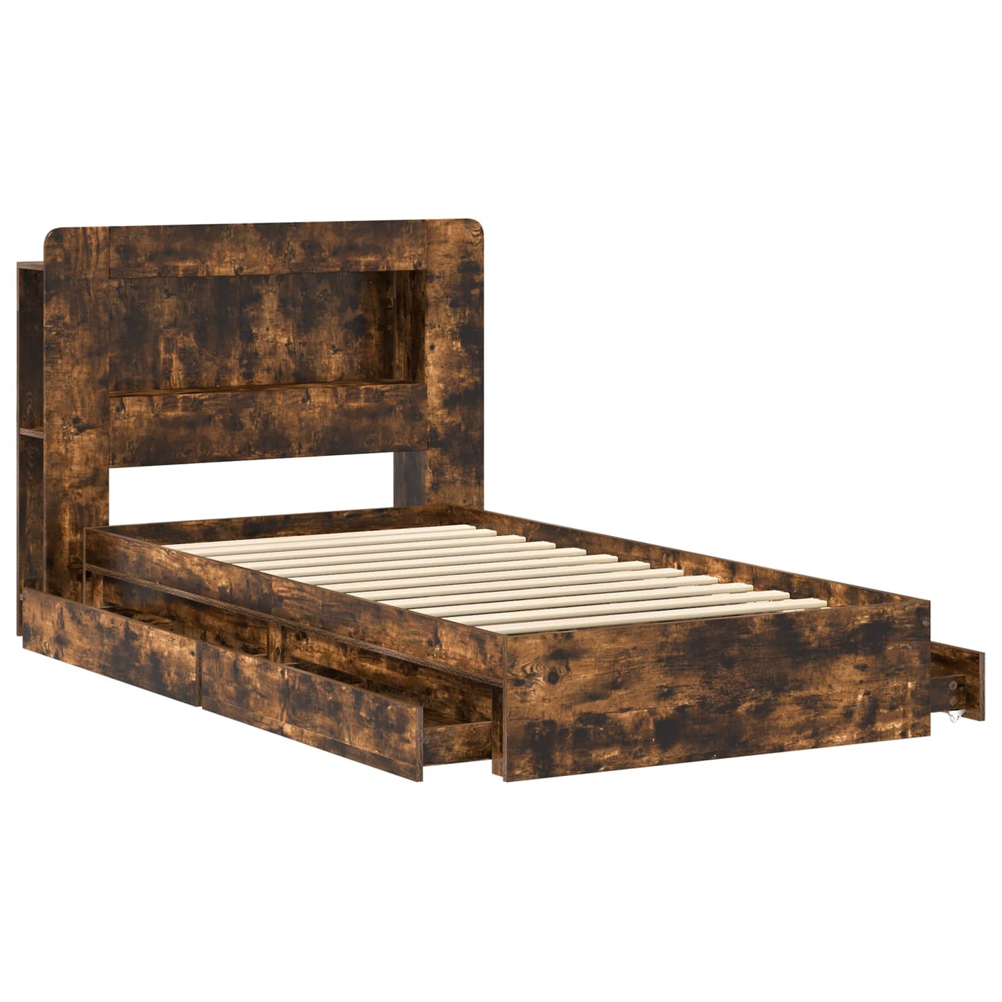 Telaio del letto con storage Rovere Fumo 90 x 190 cm | homemem39