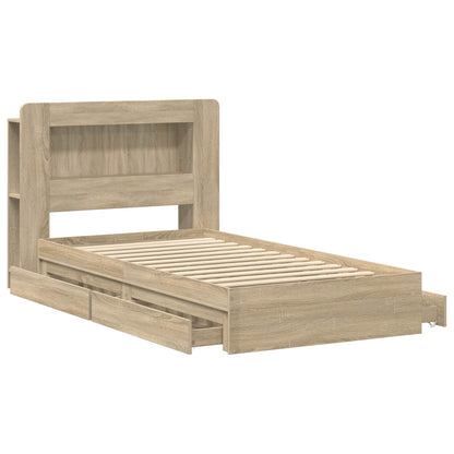 Telaio del letto con storage Rovere Sonoma 90 x 190 cm | homemem39