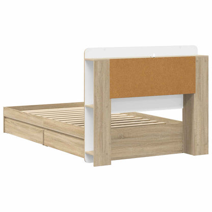 Telaio del letto con storage Rovere Sonoma 90 x 190 cm | homemem39