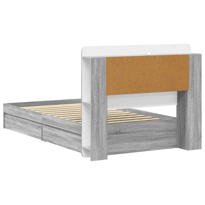 Telaio del letto con storage Sonoma grigio 100 x 200 cm | homemem39