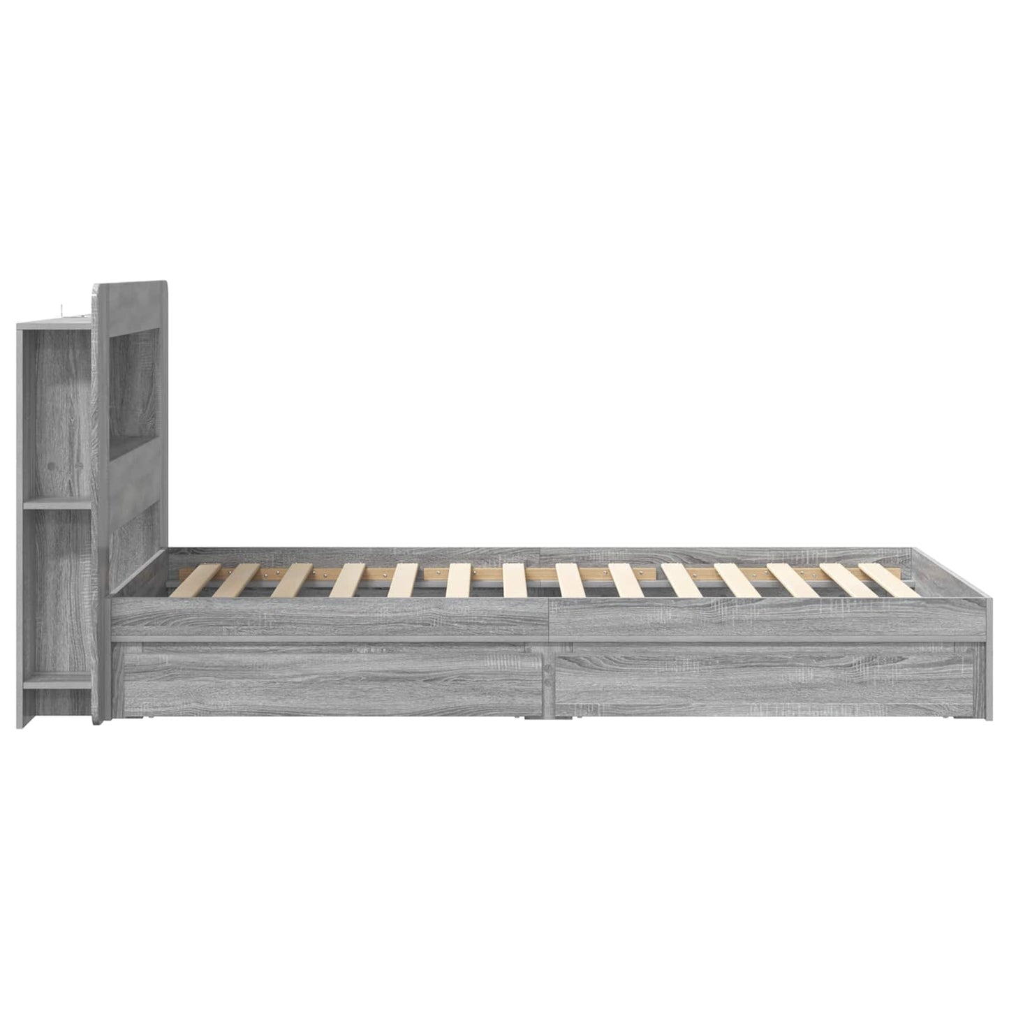 Telaio del letto con storage Sonoma grigio 100 x 200 cm | homemem39