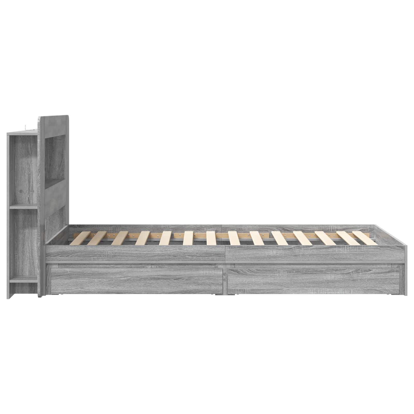 Telaio del letto con storage Sonoma grigio 100 x 200 cm | homemem39