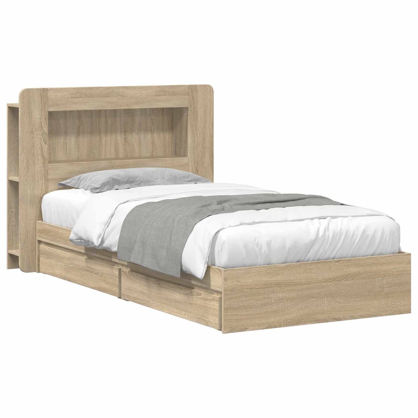 Telaio del letto con storage Rovere Sonoma 100 x 200 cm | homemem39