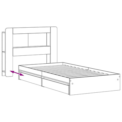 Telaio del letto con storage Rovere Sonoma 100 x 200 cm | homemem39
