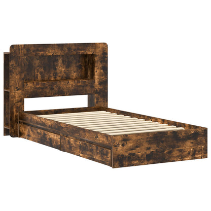 Telaio del letto con storage Rovere Fumo 90 x 200 cm | homemem39