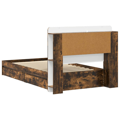 Telaio del letto con storage Rovere Fumo 90 x 200 cm | homemem39
