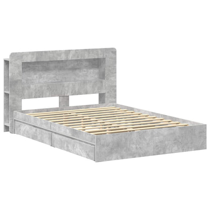Telaio del letto con storage Grigio Cemento 135 x 190 cm | homemem39
