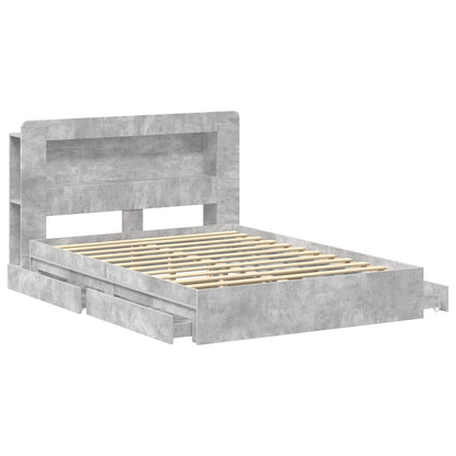 Telaio del letto con storage Grigio Cemento 135 x 190 cm | homemem39
