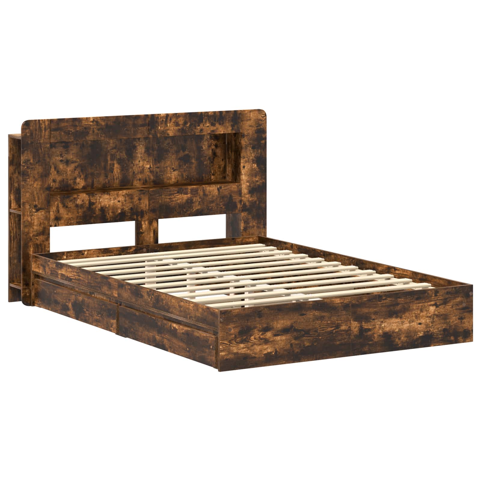 Telaio del letto con storage Rovere Fumo 135 x 190 cm | homemem39