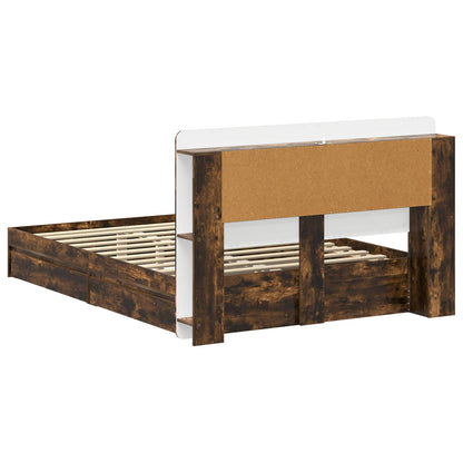 Telaio del letto con storage Rovere Fumo 135 x 190 cm | homemem39