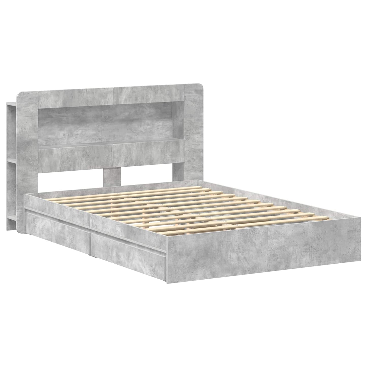 Telaio del letto con storage Grigio Cemento 150 x 200 cm | homemem39