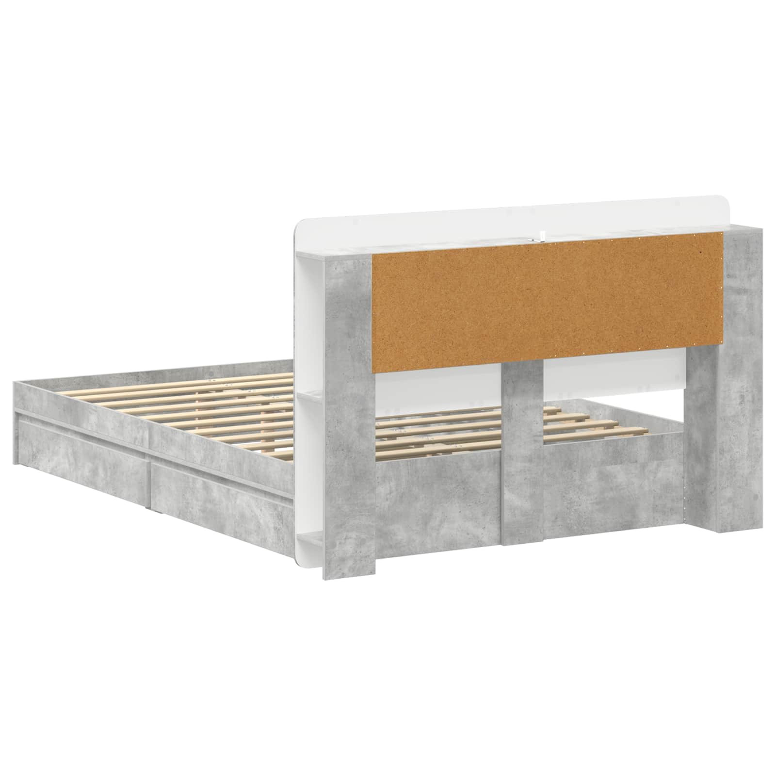 Telaio del letto con storage Grigio Cemento 150 x 200 cm | homemem39