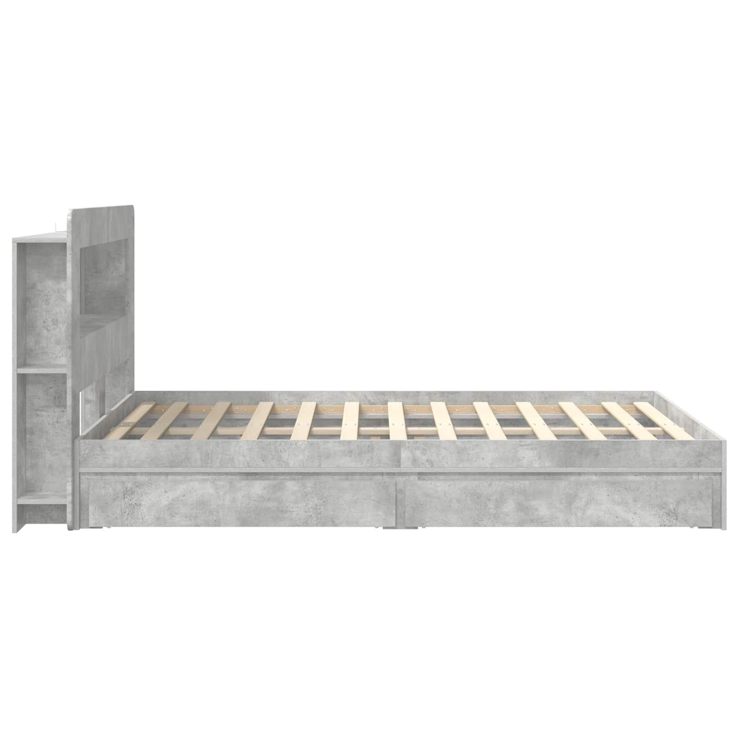 Telaio del letto con storage Grigio Cemento 150 x 200 cm | homemem39