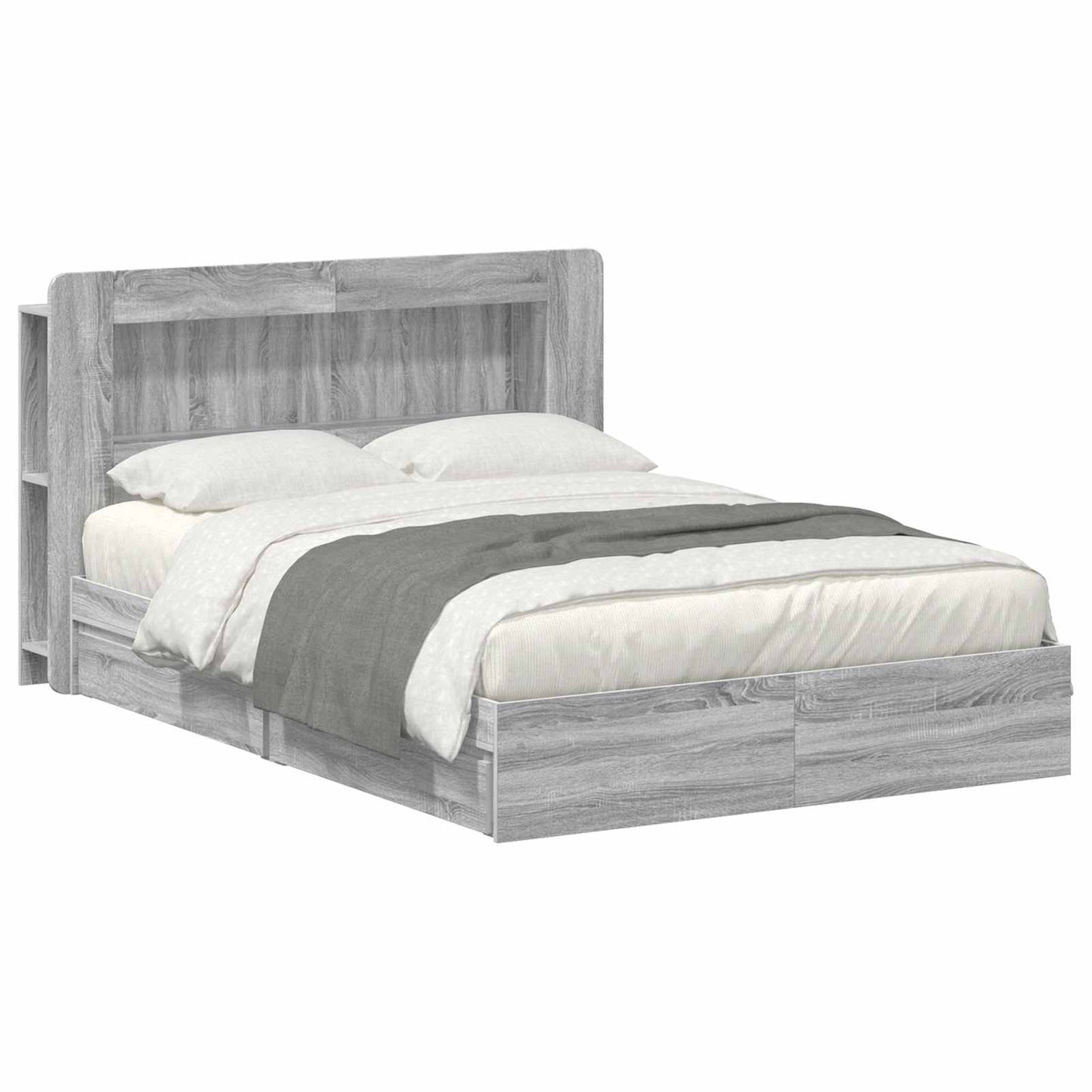 Telaio del letto con storage Sonoma grigio 150 x 200 cm | homemem39