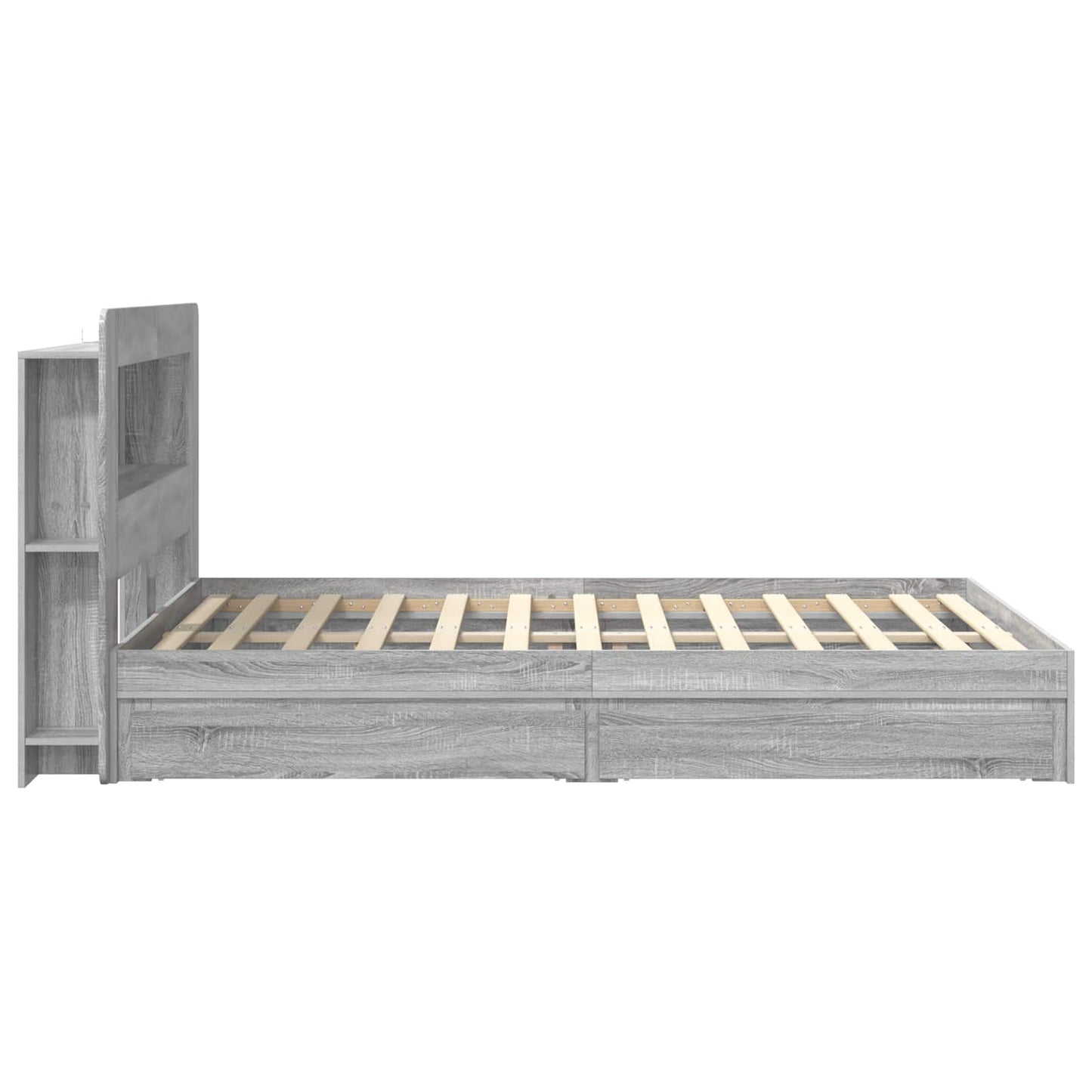 Telaio del letto con storage Sonoma grigio 150 x 200 cm | homemem39
