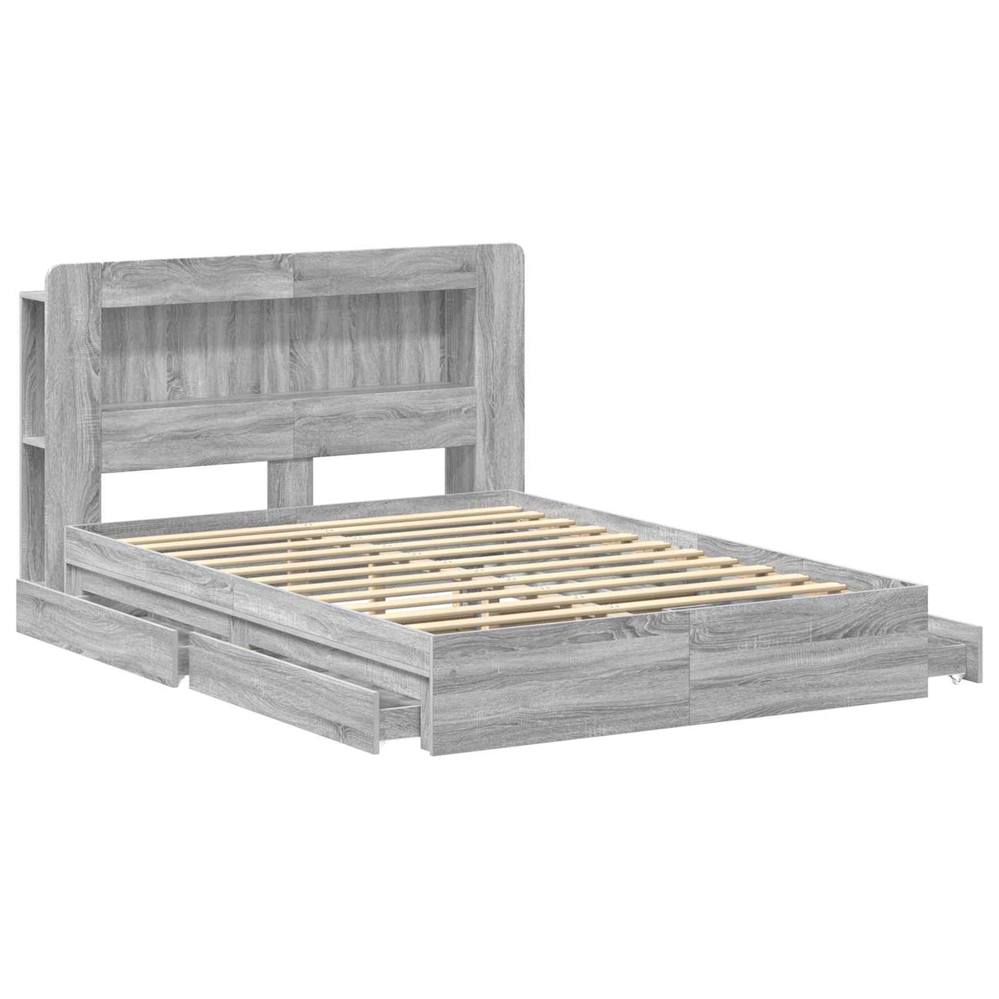 Telaio del letto con storage Sonoma grigio 160 x 200 cm