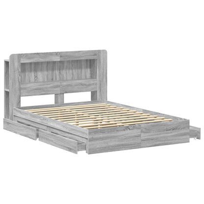 Telaio del letto con storage Sonoma grigio 160 x 200 cm